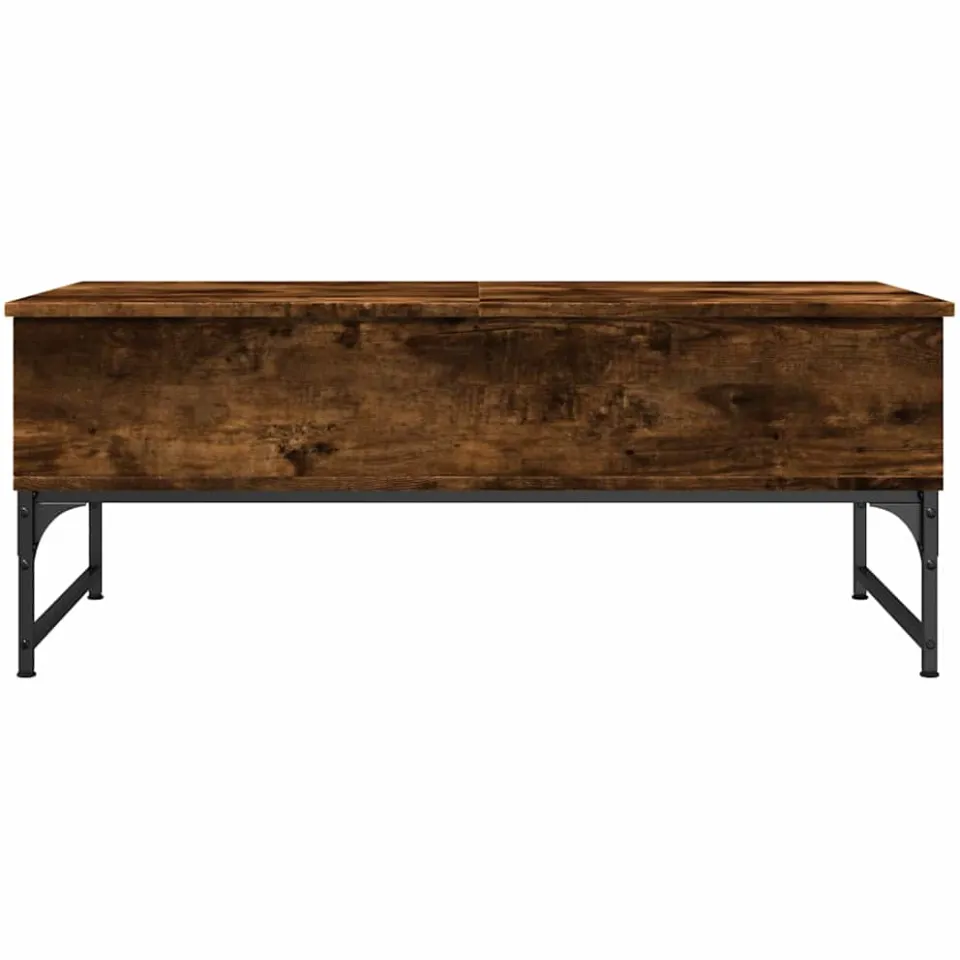 vidaXL Salontafel 100x50x40 cm bewerkt hout en metaal gerookt eiken, foto 4