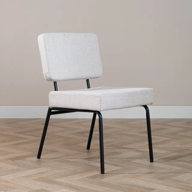 Bronx71 Scandinavische eetkamerstoel Espen beige gerecyclede stof - stoel