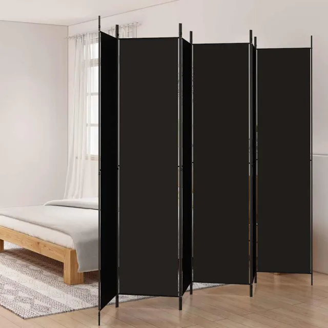 vidaXL Kamerscherm met 6 panelen 300x220 cm stof zwart, foto 2