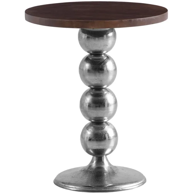 Wohnling Bijzettafel Mango Massief Hout Metaal 50x50x61.5 cm Bijzettafel, Kleine Bijzettafel Rond, Woonkamertafel Bank Modern, Sofa Tafel Hoog Zie omschrijving