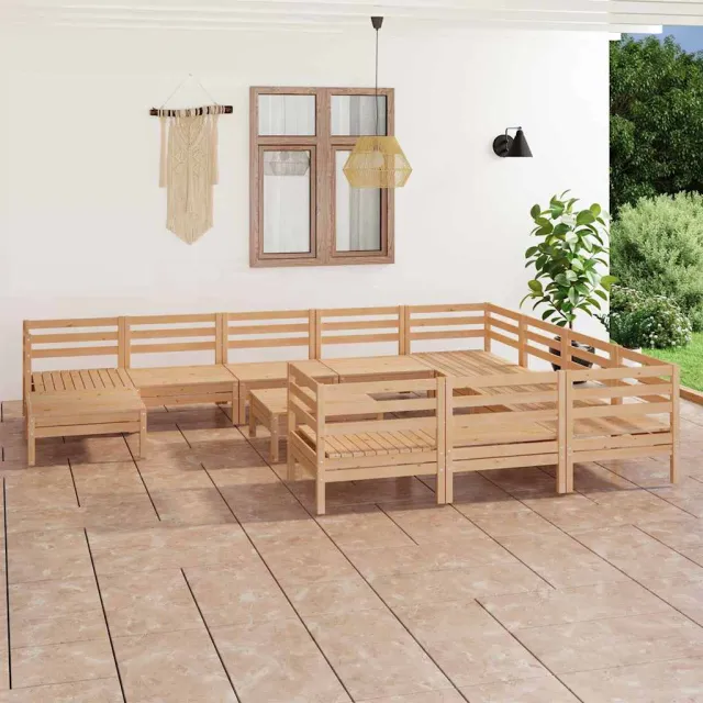 vidaXL 12-delige Loungeset massief grenenhout bruin, foto 2