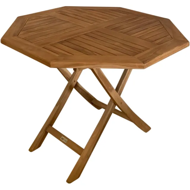 Axi Sana Teak Tuintafel Achtkantig – 100 x 100 x 75 cm – Opklapbaar – Achtkantige Klaptafel – Houten Tuintafel - Bruin – Voor 4 Personen - Voor Tuin, Terras en Balkon