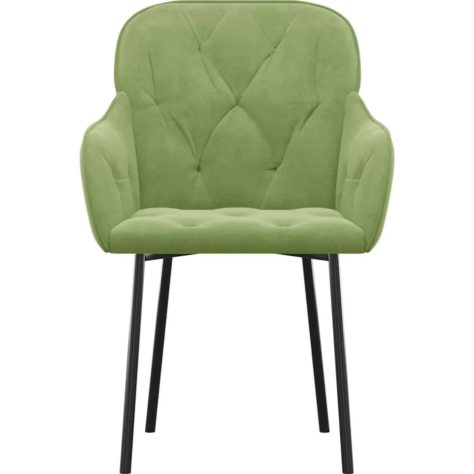 vidaXL Eetkamerstoelen 2 st fluweel lichtgroen groen, foto 4