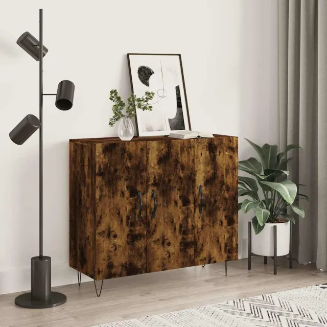 vidaXL Dressoir 90x34x80 cm bewerkt hout gerookt eikenkleurig, foto 2