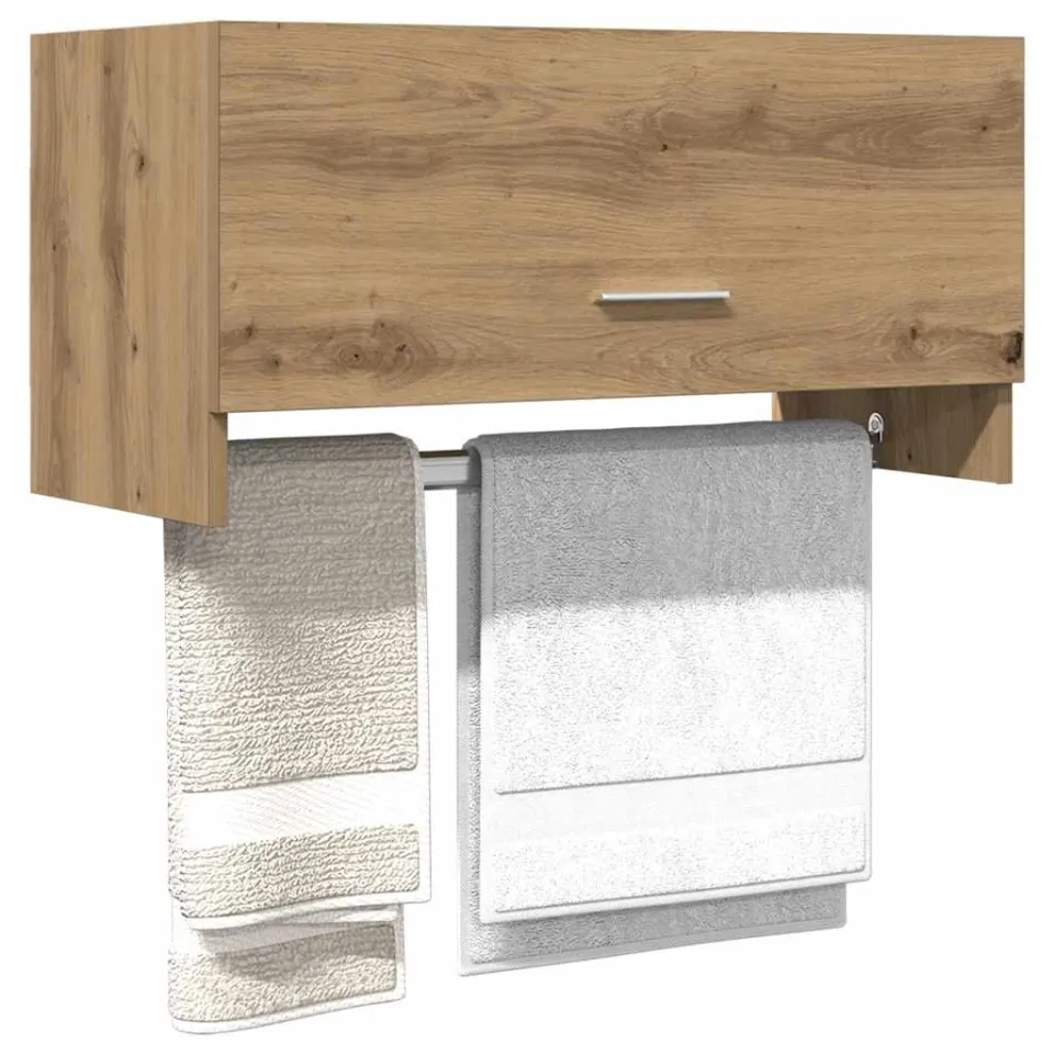 vidaXL Kledingkast 70x32,5x35 cm bewerkt hout artisanaal eikenkleur, foto 3
