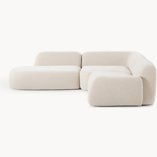 Westwing Collection Modulaire hoekbank Wolke (4-zits) beige
