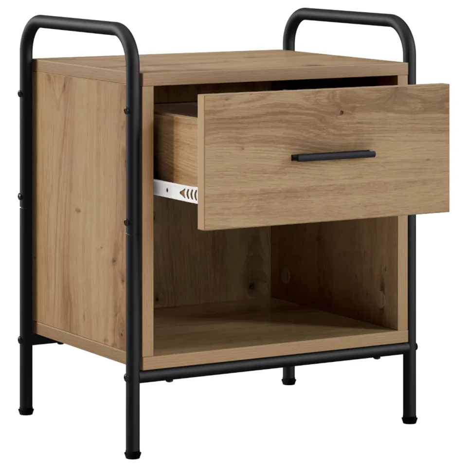 vidaXL Nachtkastje 2 st Artisanaal eiken 40 x 30 x 50 cm Bewerkt hout Bruin