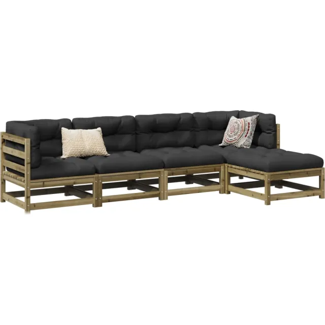 vidaXL 5-delige Loungeset geïmpregneerd grenenhout bruin, foto 2