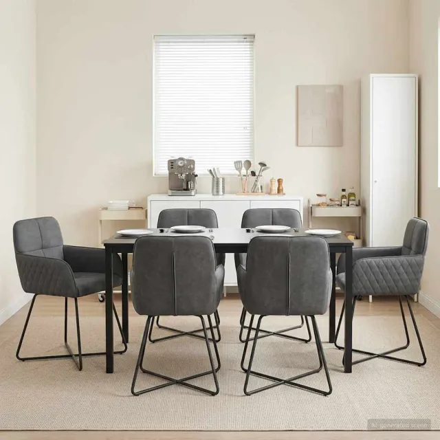 vidaXL Eettafelstoelen 6 st fluweel Donkergrijs 59 x 56,5 x 86 cm