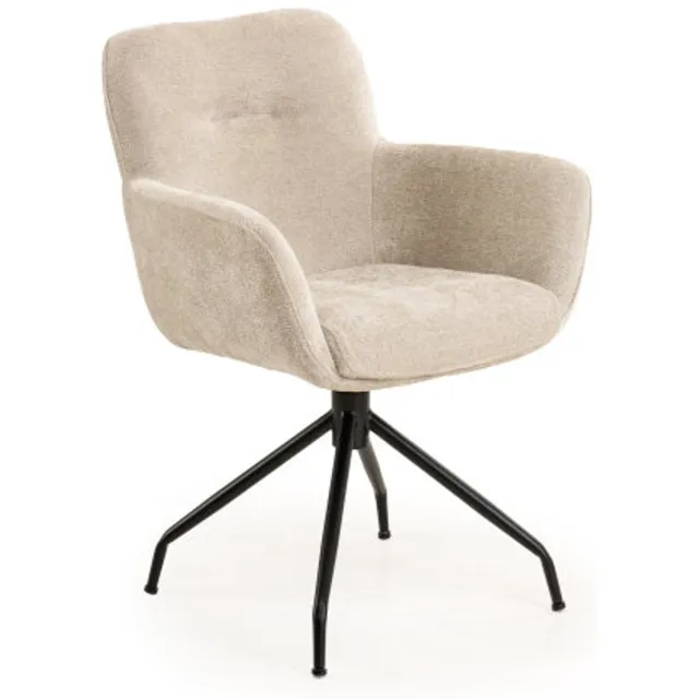 Moods Collection Eetkamerstoel Helsinki draaibaar Atlas zwart - Stella naturel 01