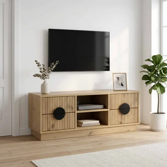 vidaXL Tv-meubel VENRAY 101 x 36,5 x 40 cm Artisanaal eiken Bruin