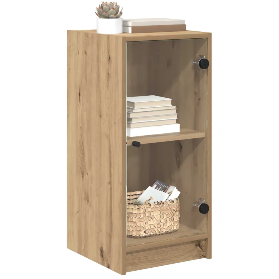 vidaXL Dressoir artisanaal eikenkleurig 35 x 37 x 76 cm Bewerkt hout Bruin