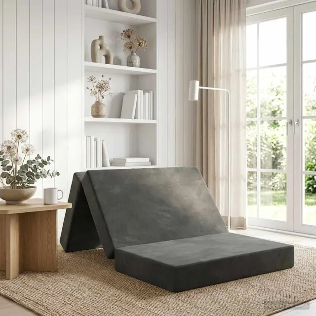 vidaXL Vouwbare Bankbed 80 x 67 x 45 cm Donkergrijs