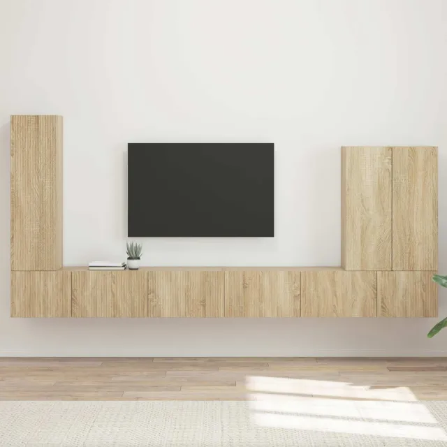 vidaXL TV Wandkast Set 6 st 98 x 31 x 29,5 cm Sonoma Eiken