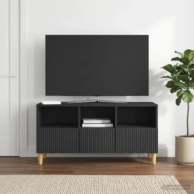 vidaXL TV-kast 102 x 34,5 x 50 cm Zwart Bewerkt hout, foto 2