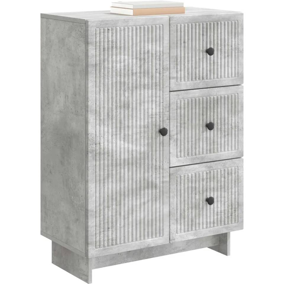 vidaXL Dressoir met lade Betongrijs 66 x 34,5 x 90 cm Bewerkt hout