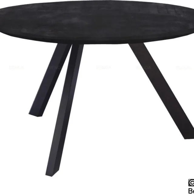 Benoa Salontafel Berlin Rond mangohout 80 cm - Zwart