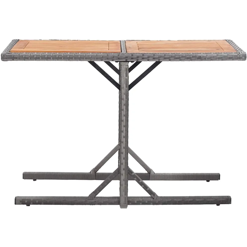 vidaXL Tuintafel poly rattan en massief acaciahout antraciet, foto 2