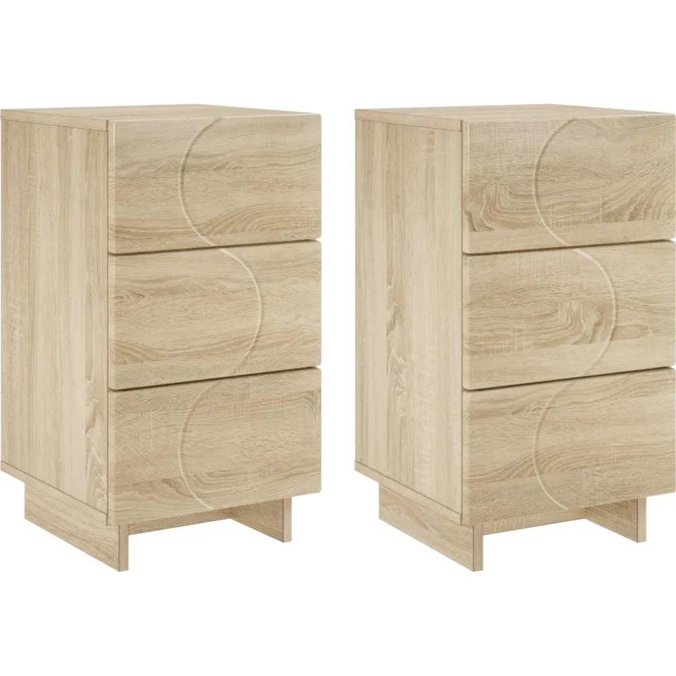 vidaXL Nachtkastje 2 st Sonoma Eiken 33,5 x 34,5 x 60 cm Bewerkt hout, foto 3