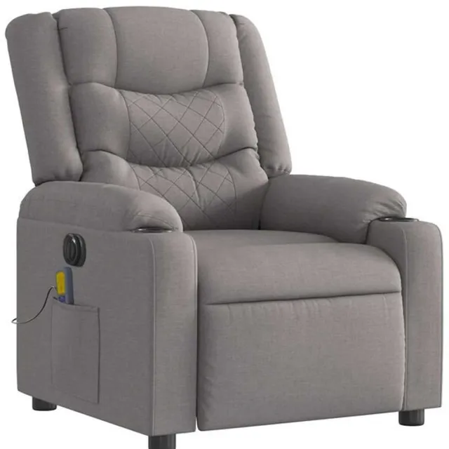 GranMaison Massagestoel - Relaxfauteuil - Zetel - Stof - 1 persoons - Met armleuning - Zeer comfortabel - Elektrisch - Taupe