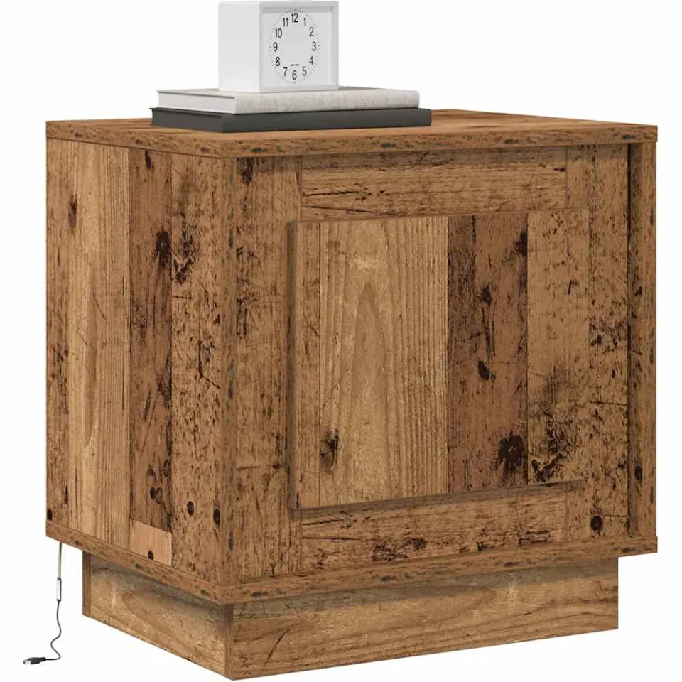 vidaXL Nachtkastje 2 st Oudhout 44 x 34,5 x 45 cm Bewerkt hout Bruin