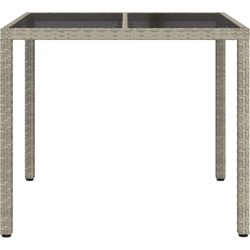 vidaXL Tuinstafel Grijs 90 x 90 x 75 cm poly rattan