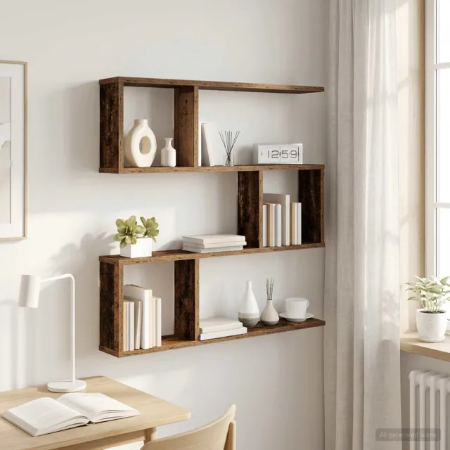 vidaXL Wandplank Oud hout 80 x 12 x 79,5 cm Bruin