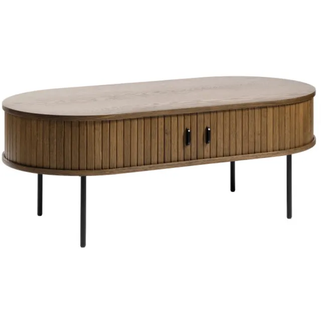 Meubelplaats Salontafel Nola ovaal - eikenfineer gerookt bruin - 120x60x45 cm