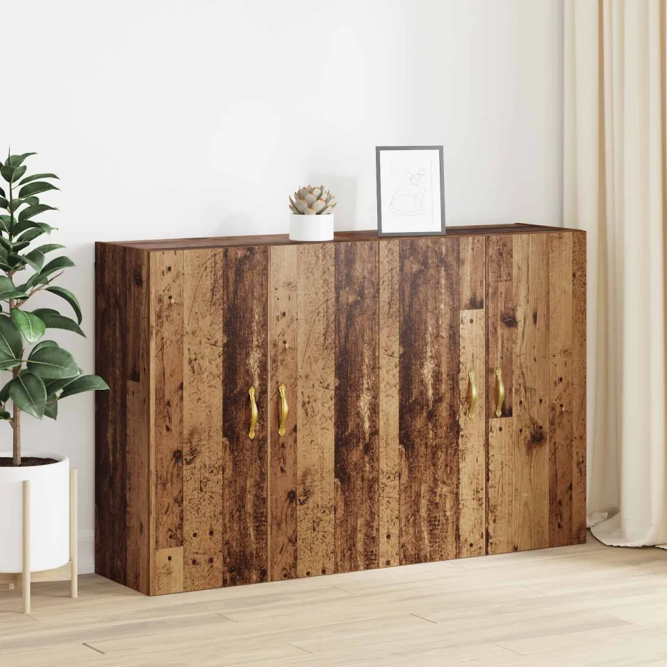 vidaXL Wandkast 2 st Oudhout 69,5 x 34 x 90 cm Bewerkt hout bruin, foto 4