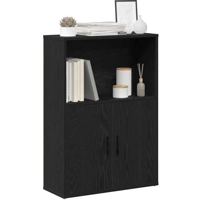 vidaXL Boekenkast 60x24x85 cm bewerkt hout zwart eikenkleurig