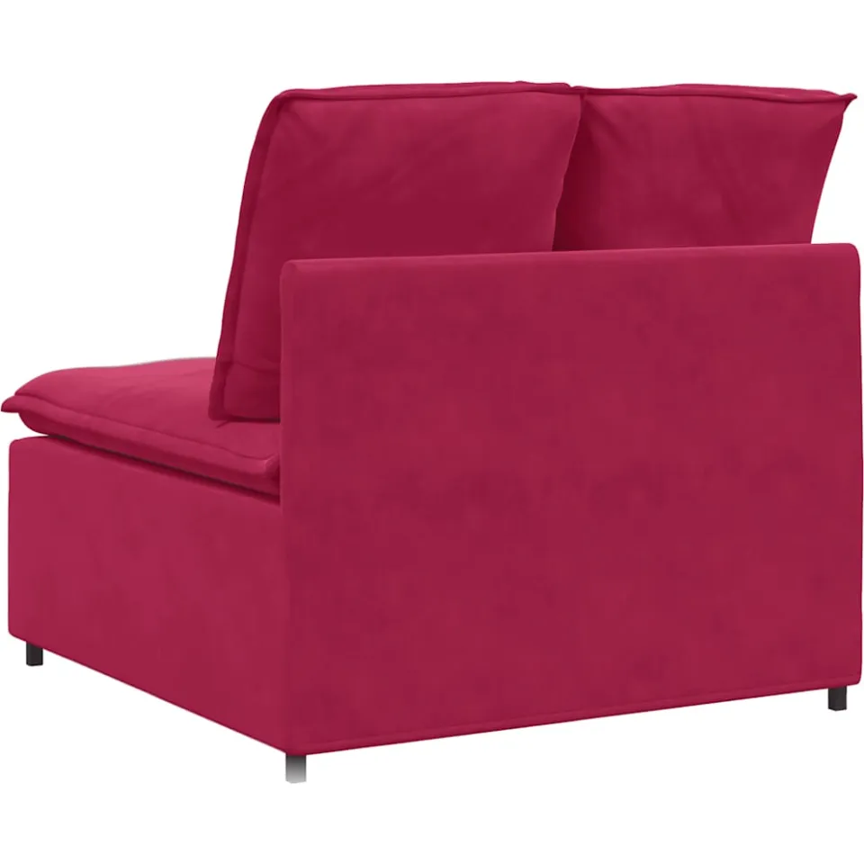 vidaXL Modulaire bank middenmodule met kussens 100 cm wijnrood, foto 4