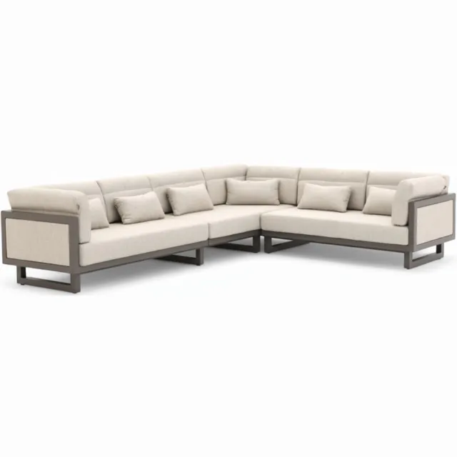 Apple Bee Santorini Loungeset 3-delig - Links Lang - Upholstered - 318 x 239 cm Taupe