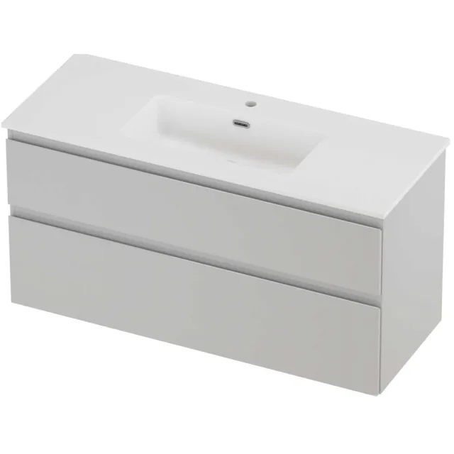 Proline Tribute Badmeubelset Porselein Elegant 1 Kraangat 120x46x62 cm Mat White Glans Wit
