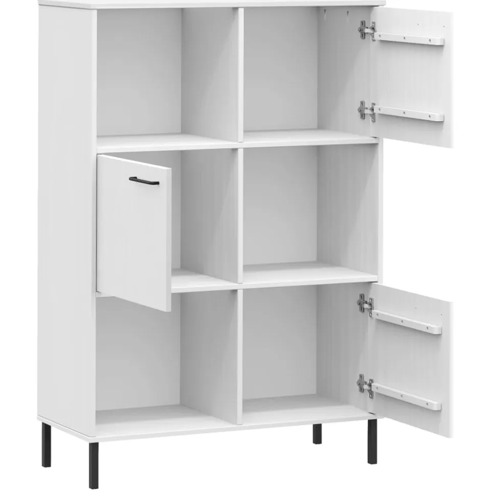 vidaXL Boekenkast met metalen poten OSLO 90x35x128,5 cm hout wit, foto 4