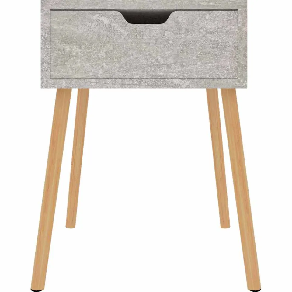 vidaXL Nachtkastjes 2 st 40x40x56 cm bewerkt hout betongrijs