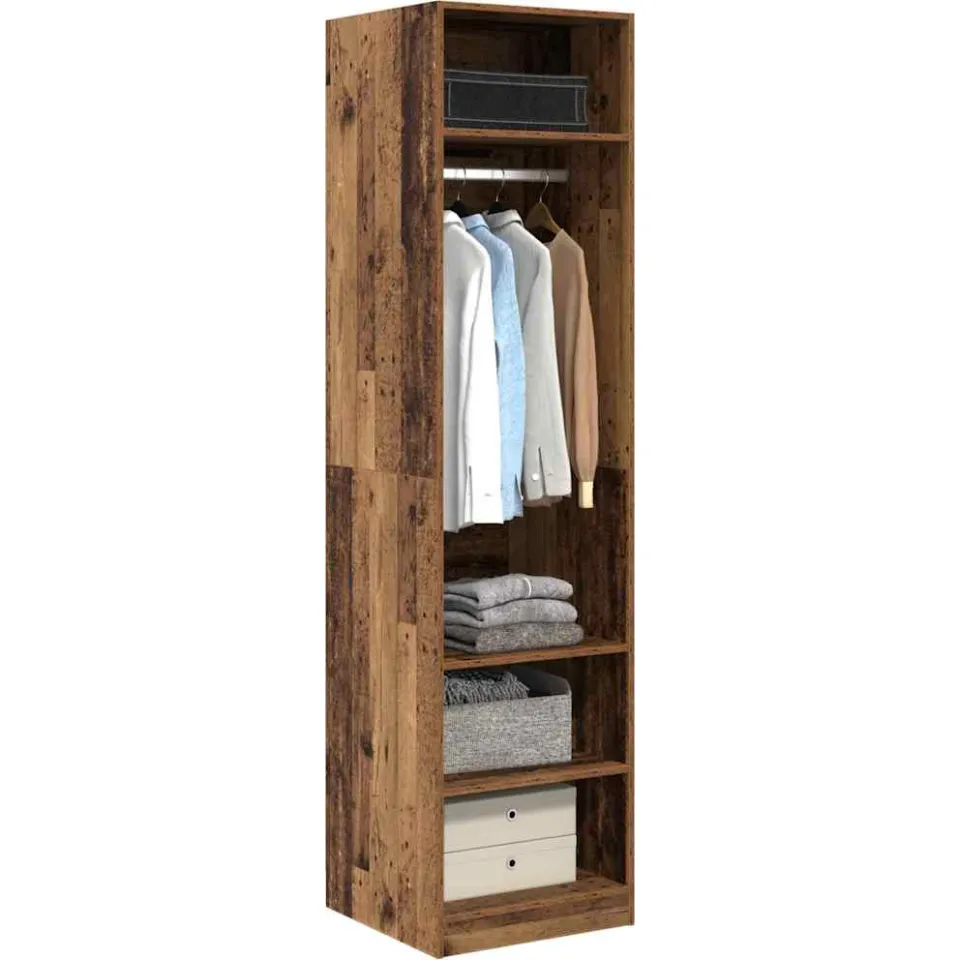 vidaXL Kledingkast Oudhout 50 x 50 x 200 cm Bewerkt hout Bruin