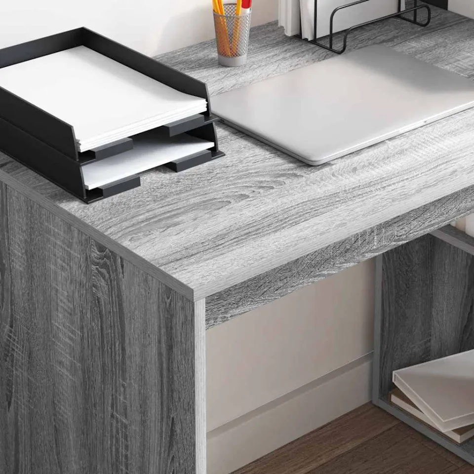 vidaXL Bureau Grijs Sonoma 108 x 55 x 103 cm Bewerkt hout, foto 3