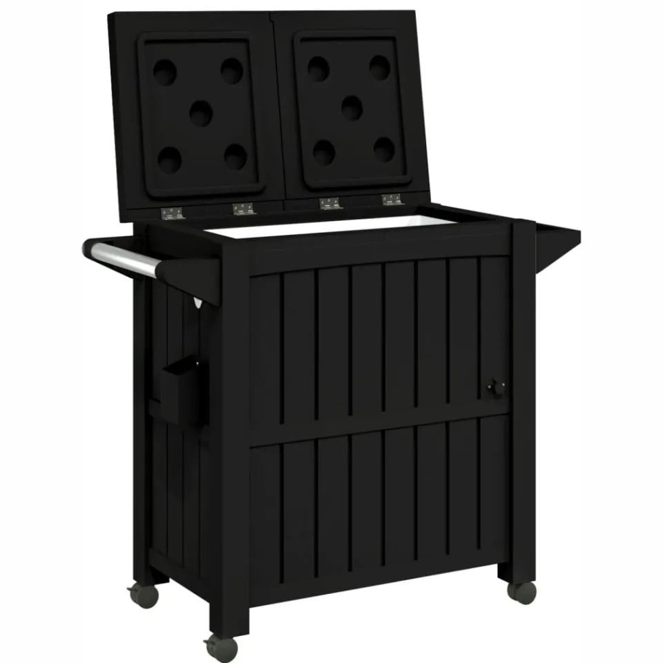 vidaXL Serveerwagen 3-in-1 polypropeen zwart