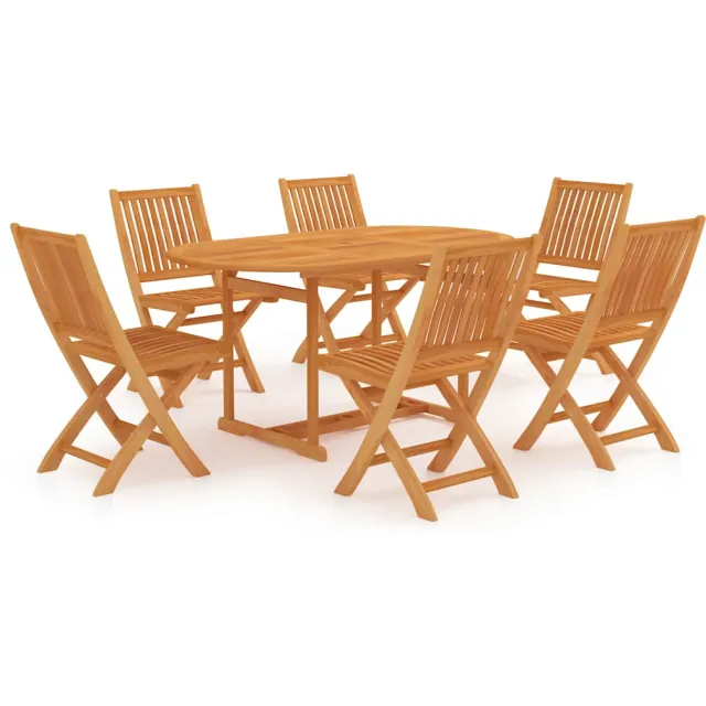 vidaXL 7-delige Tuinset massief teakhout bruin, foto 2