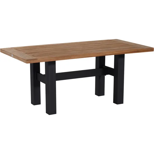 Hartman Yasmani Tuintafel L180 X B90 X H75 - Vintage Bruin Teakhout - Zwart H-Frame