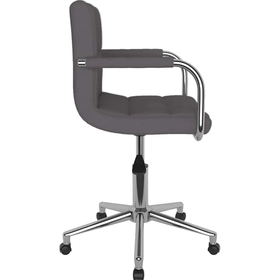 vidaXL Eetkamerstoel draaibaar stof taupe, foto 2