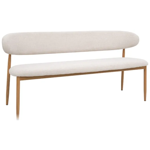 Giga Meubel Eetkamerbank Alexia - Stof - Beige/Naturel - 160x55x77cm
