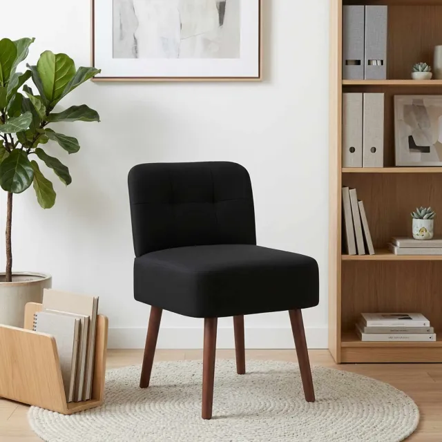 vidaXL Slipper Stoel Zwart fluweel