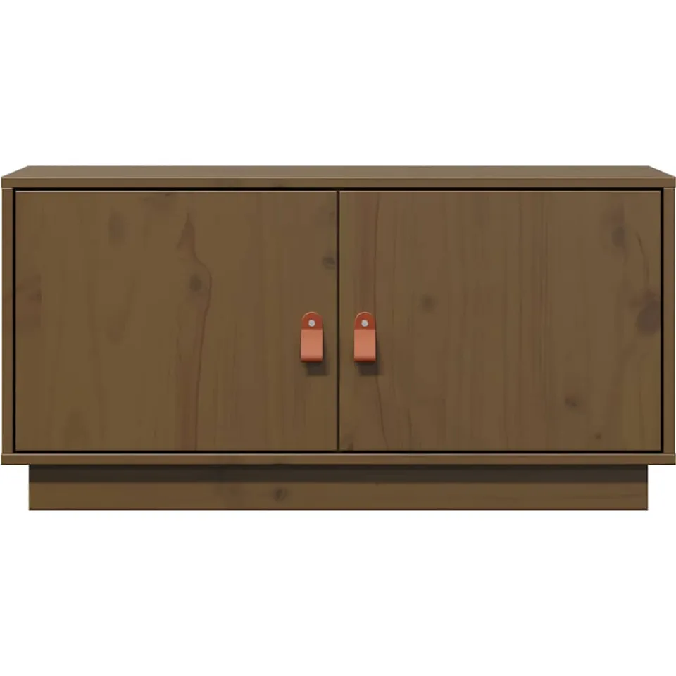 vidaXL Tv-meubel 80x34x40 cm massief grenenhout honingbruin