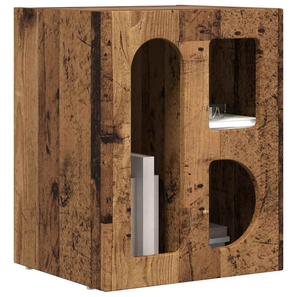 vidaXL Nachtkastje ELST Oudhout 40 x 35 x 50 cm Bewerkt hout Bruin