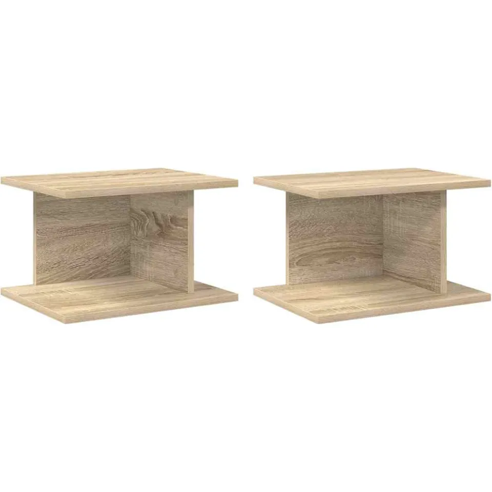 vidaXL Nachtkastje 2 st Sonoma Eiken 40 x 30 x 25 cm Bewerkt hout, foto 3