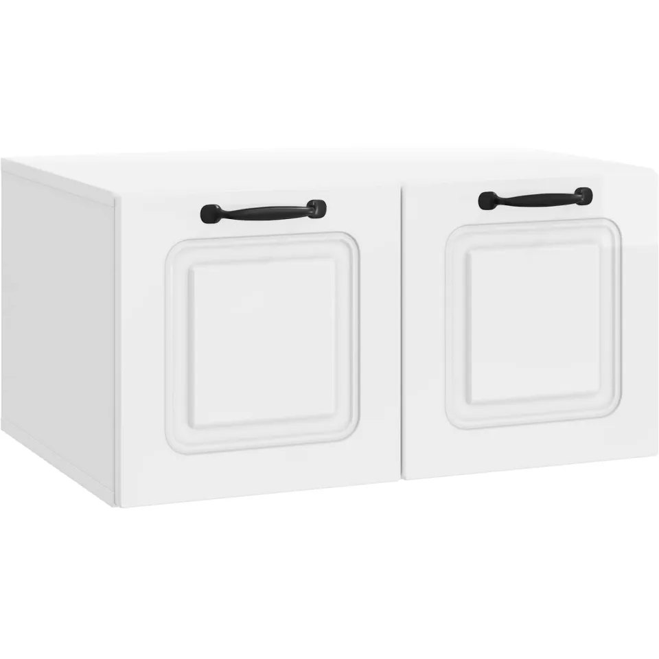 vidaXL Wandbeugel TV-kast Hoogglans Wit 59,5 x 41 x 30 cm Bewerkt hout, foto 3