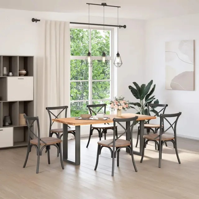 vidaXL Eettafelpoten 2 st U-vormig 50x(72-73) cm staal antraciet Anthraciet
