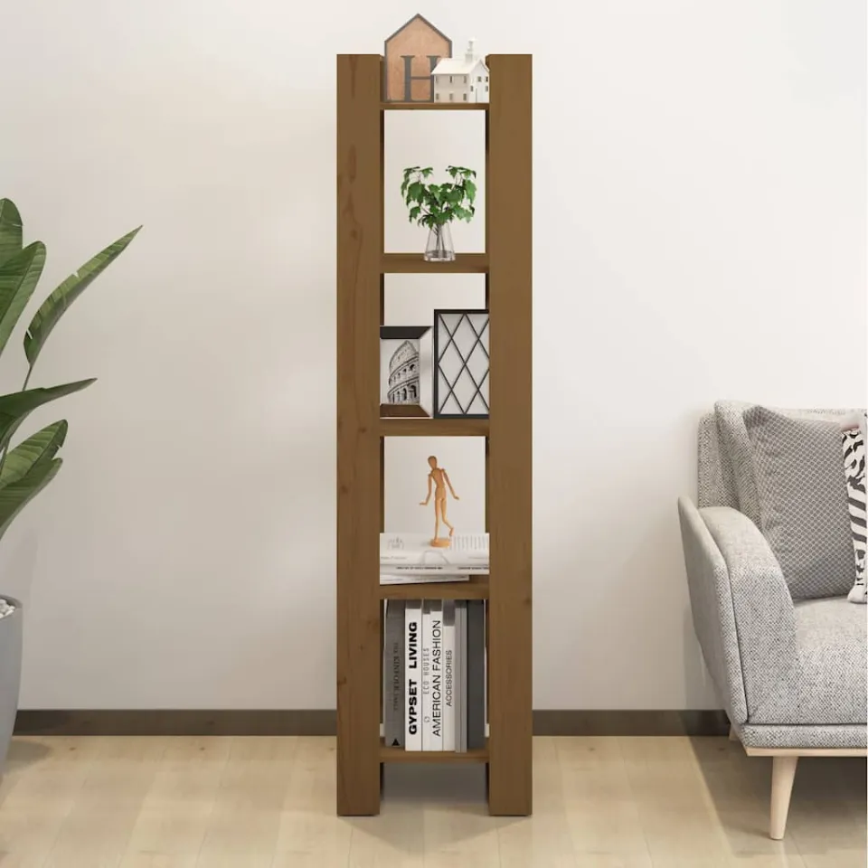vidaXL Boekenkast/kamerscherm 41x35x160 cm grenenhout honingbruin bruin, foto 3