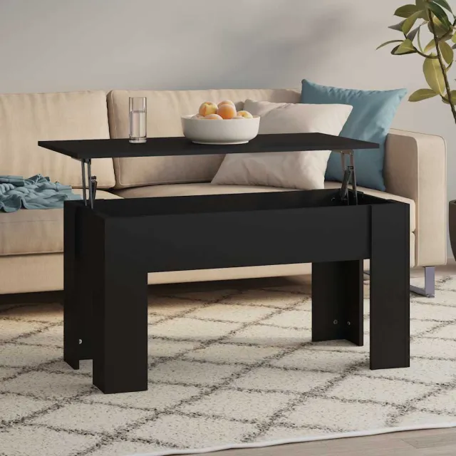 vidaXL Salontafel 101x49x52 cm bewerkt hout zwart, foto 2